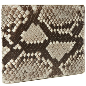 Herren Schlangenleder horizontalBifold Brieftasche, echte Python Haut, Cental geschnitten Rock Diamant Python Herren Bifold Brieftasche