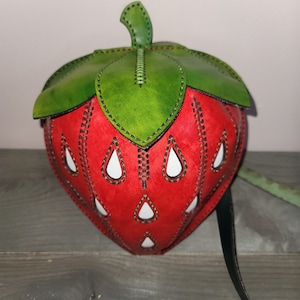 Custom Leather Strawberry Purse