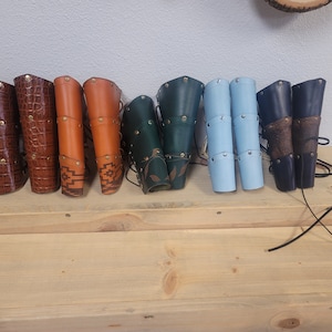 Tiered Leather Arm Bracers