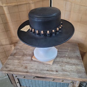 Black Leather Apothecary Hat