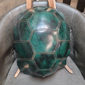Handmade Leather Turtleshell style back pack