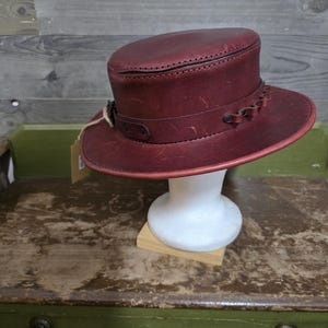 Leather Apothecary Hat(Maroon Red)
