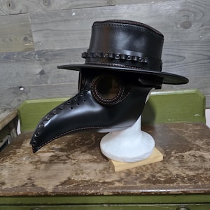 Leather Apothecary Hat and Plague Doctor Mask.