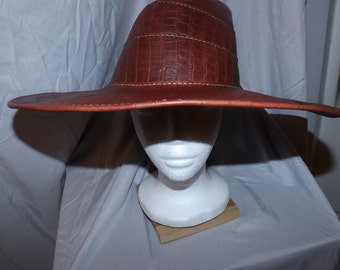 Croc-embossed leather wizard hat