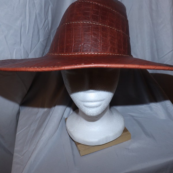 Croc-embossed leather wizard hat