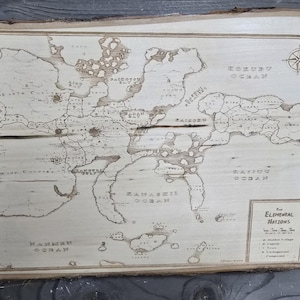 Kaart van Naruto Five Great Nations (lasergegraveerde houtkunst)