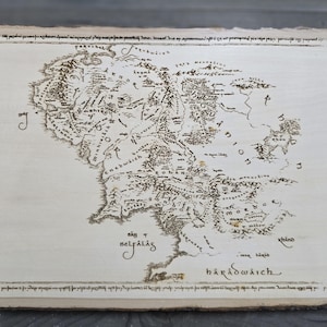 Middle Earth Map (Laser Engraved Wood Art)
