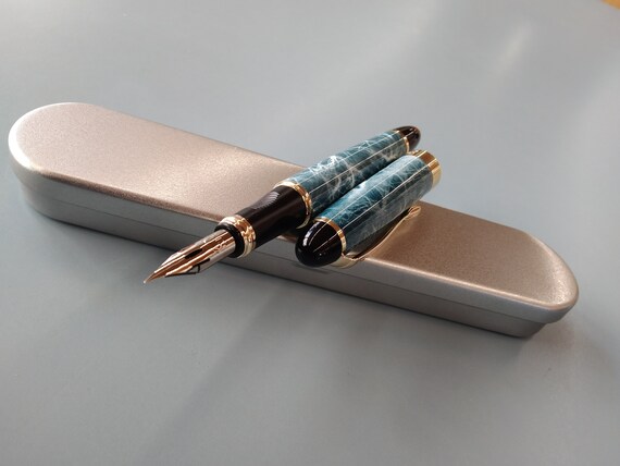 Jinhao x 450 G sky blue Marble Fountain Pen Super Flex Zebra  Nib Fitted 