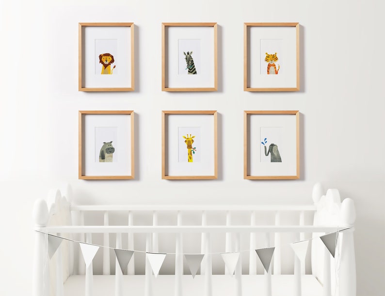 Set of 6 Original Safari Nursery Prints DIGITAL DOWNLOAD Etsy