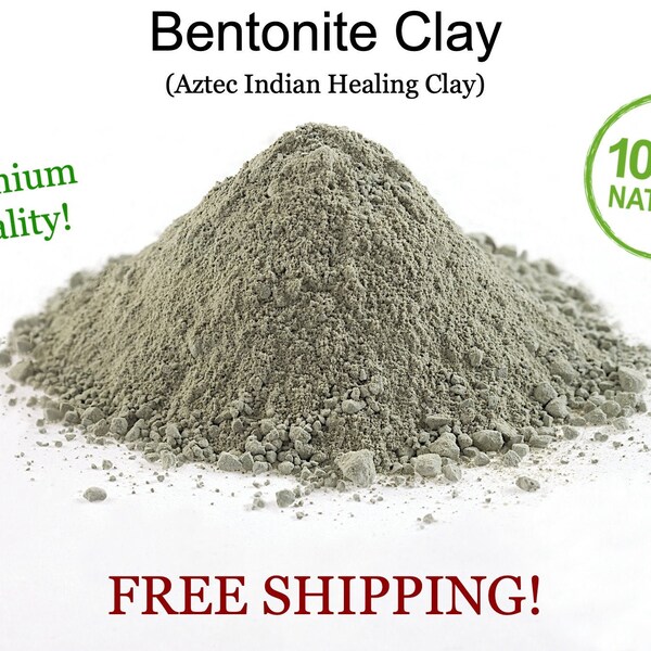 Bentonite Clay Powder - Aztec Indian Healing - 100% Pure & Natural Deep Skin Pore Cleaning Skin Care Face Mask Hair Mask BULK