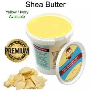 African Shea Butter YELLOW / IVORY - 100% Pure & Natural Unrefined Organic Raw From Ghana - Eczema, Face, Body, Hair Growth - All Sizes