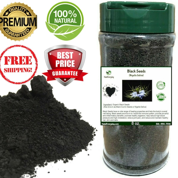 Ground Black Cumin Seed Powder - 100% Pure Natural Organic Vegan Non-GMO Halal  Nigella Sativa, Kalonji Powder Bulk Wholesale
