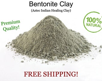 Bentonite Clay Powder - Aztec Indian Healing - 100% Pure & Natural Deep Skin Pore Cleaning Skin Care Face Mask Hair Mask BULK