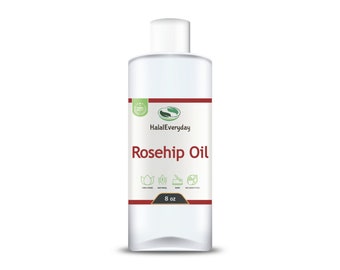 Rosehip Oil 8 oz. - 100% Pure Cold Pressed Organic Hexane-Free NON-GMO Carrier Oil Eyelashes Hair Growth  Eyebrows Dandruff Moisturizer