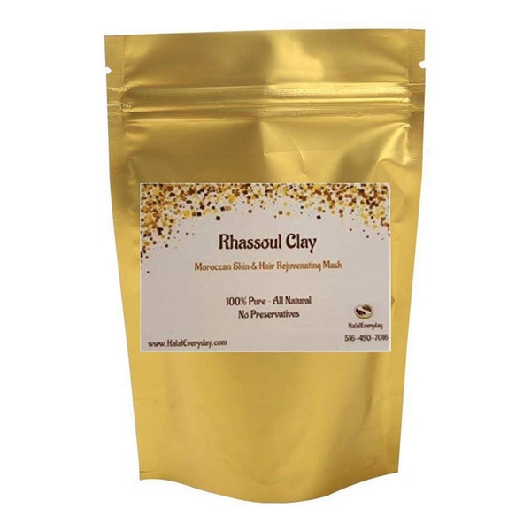 Rhassoul Moroccan Clay - Natural Ultra Fine Powder For Hair Face Body Mask - Cleansing Grains Ghassoul Shampoo Conditioner Powder BULK
