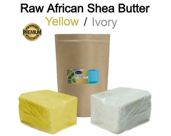 Raw African Shea Butter YELLOW / IVORY Bulk Sizes - 100% Pure & Natural Unrefined Organic Raw From Ghana - Eczema, Face, Body, Hair Growth