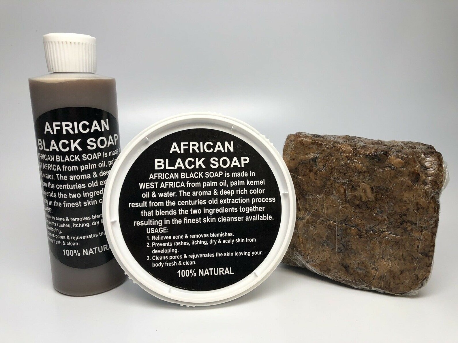 Raw African Black SoapLiquid Paste BUNDLE 8 oz Each 100 Etsy