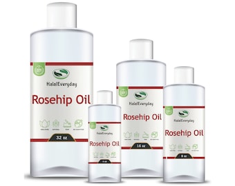 Rosehip Oil - 100% Pure Cold Pressed Organic Hexane-Free NON-GMO Carrier Oil For Eyelashes, Hair Growth, Eyebrows, Dandruff, Moisturizer