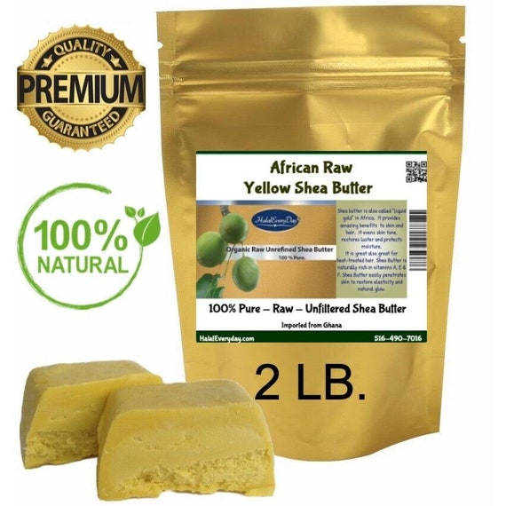 Raw African Shea Butter 5 lbs. Bulk Wholesale Block 100% Pure Natural Unrefined Organic Ivory / White from Ghana DIY Craft, Body, Lotion, Cream, Lip