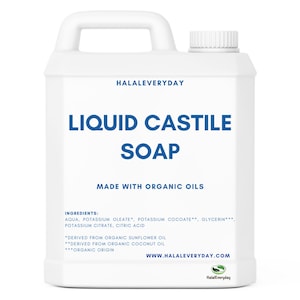 Liquid Castile Soap Unscented Base - 100% Pure Organic Natural Concentrated All-Purpose Cleanser | Body Wash Hand Soap Refill Bulk Wholesale