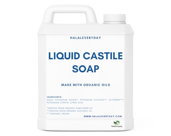 Liquid Castile Soap Unscented Base - 100% Pure Organic Natural Concentrated All-Purpose Cleanser | Body Wash Hand Soap Refill Bulk Wholesale