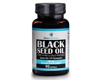 Black Seed Oil Capsules 500mg - 100% Pure Natural Cold Pressed Nigella Sativa Oil Softgel Non-GMO Additive Free Solvent Free - 90 Count