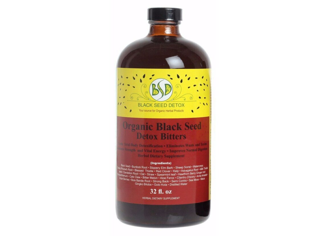 Black Seed Detox Bitters 32 oz. 100 Pure Natural Organic Etsy