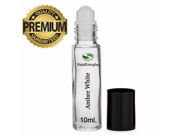 Amber White Fragrance / Body Oil  10ml 1/3 oz - Uncut Long Lasting Roll On Unisex 100% Pure