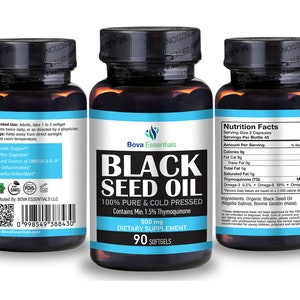 Black Seed Oil Capsules 500mg 100% Pure Natural Cold Pressed Softgel ...