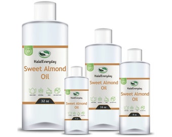 Sweet Almond Oil - 100% Pure Natural Organic Virgin Cold Pressed Additive Free Non-GMO For Hair Skin Massage Cosmetic Bulk Wholesale