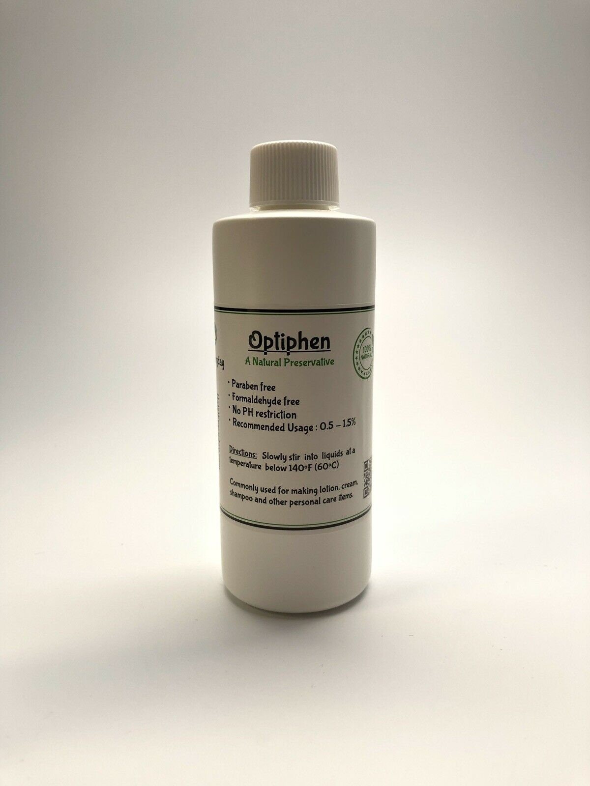 Optiphen Natural Preservative 8 Oz - Water Soluble preservative for making  lotion, cream, shampoo, lip balm etc. 