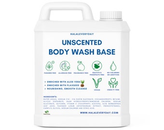 Natural Body Wash Base | Unscented Wholesale Bulk - 100% Natural Fresh Vegan Sulfate Paraben Phosphate Allergan Fragrance Additive Free