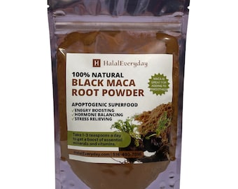 Maca Root Powder (Black) - 100% Pure Natural Raw Fresh Organic Kosher Halal Non-GMO Peruvian Healthy Superfood Wild Harvest Bulk