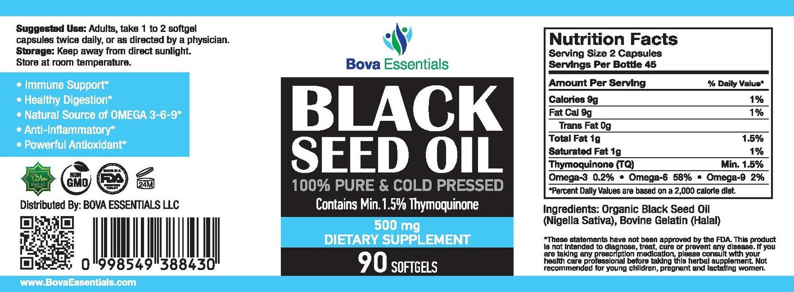 Black Seed Oil Capsules 500mg 100 Pure Natural Cold Pressed Etsy