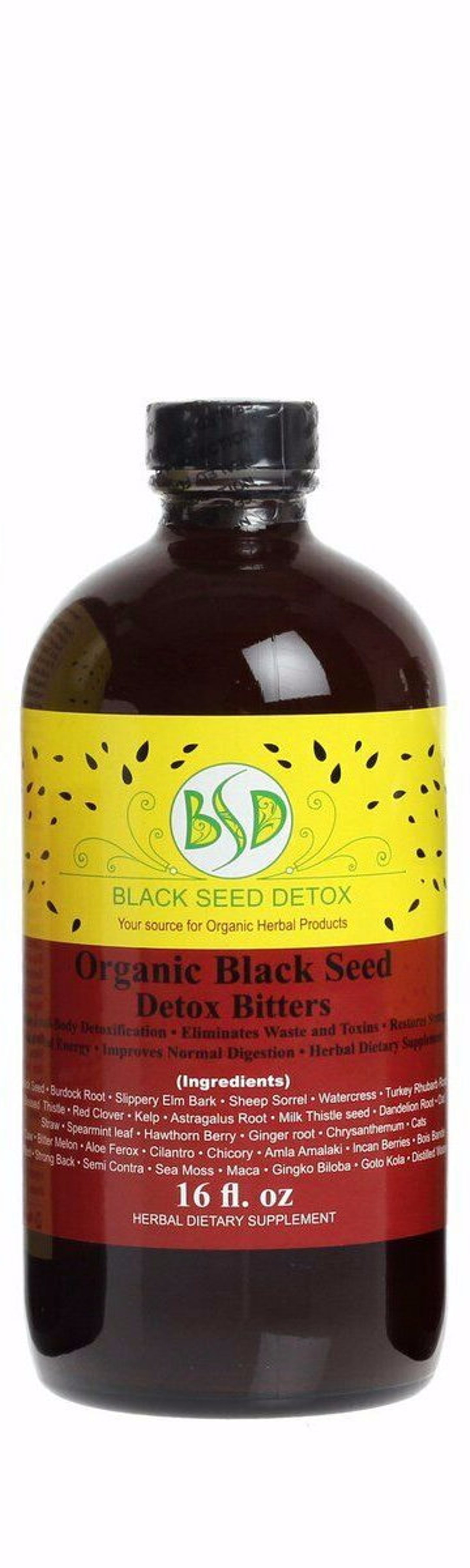 Black Seed Detox Bitters 16 Oz. 100 Pure Natural Organic Etsy