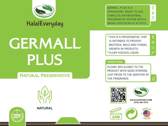 Germall Plus- Natural Preservative - Clear Liquid - Excellent Broad Spectrum Preservative Compatible with Most Cosmetic Ingredients Good for Water