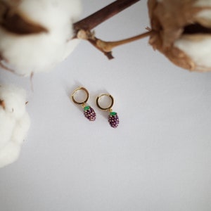 Tiny Tempting Blackberry Earrings