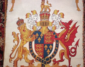 Woven Tapestry of the Coat of Arms of England and Wales