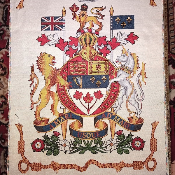 Woven Tapestry of the Coat of Arms of Canada