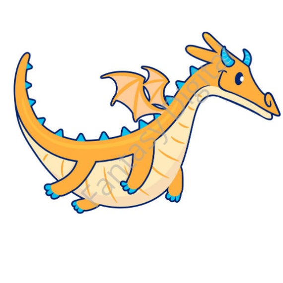 Golden Dragon Clip Art Clipart Transparent Background PNG - Etsy Singapore