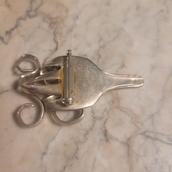 Vintage Fork Brooch, Estate Jewelry, Silver, Hand Made, OOAK, Pin, Collection, Silverware, Unique, Fork, Utensil, Cook View 3