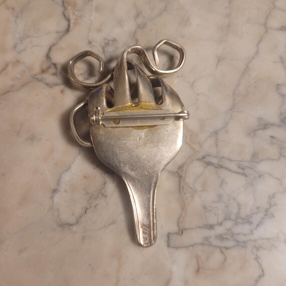 Vintage Fork Brooch, Estate Jewelry, Silver, Hand Made, OOAK, Pin, Collection, Silverware, Unique, Fork, Utensil, Cook View 2