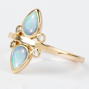 Natural Ethiopian Opal Ring Pear Opal Ring Sterling Silver Boho Rings For Women Fashion Rings Silver & Gold Best Birthday gift Handmade Ring