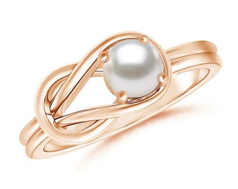 Pearl Ring, Freshwater Pearl Ring, Pearl Infinity Ring, 14k Gold Filled Over Silver, Pearl Ring Silver, Promise Ring, Pearl Ring Gold Women