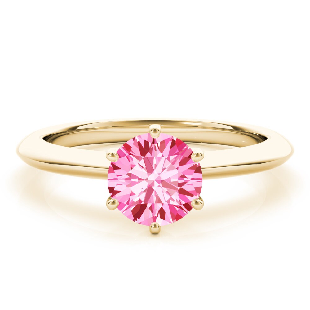 Spinel Engagement Ring Pink Spinel Ring Round Spinel Ring Etsy UK