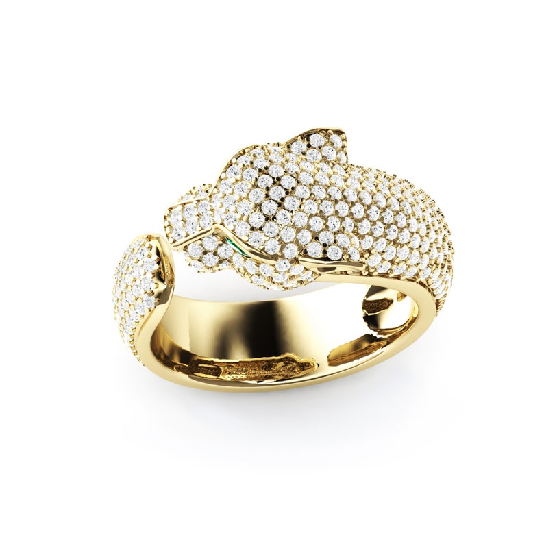 Pantera anillo oro pavimentar anillo Jaguar anillo tigre Etsy
