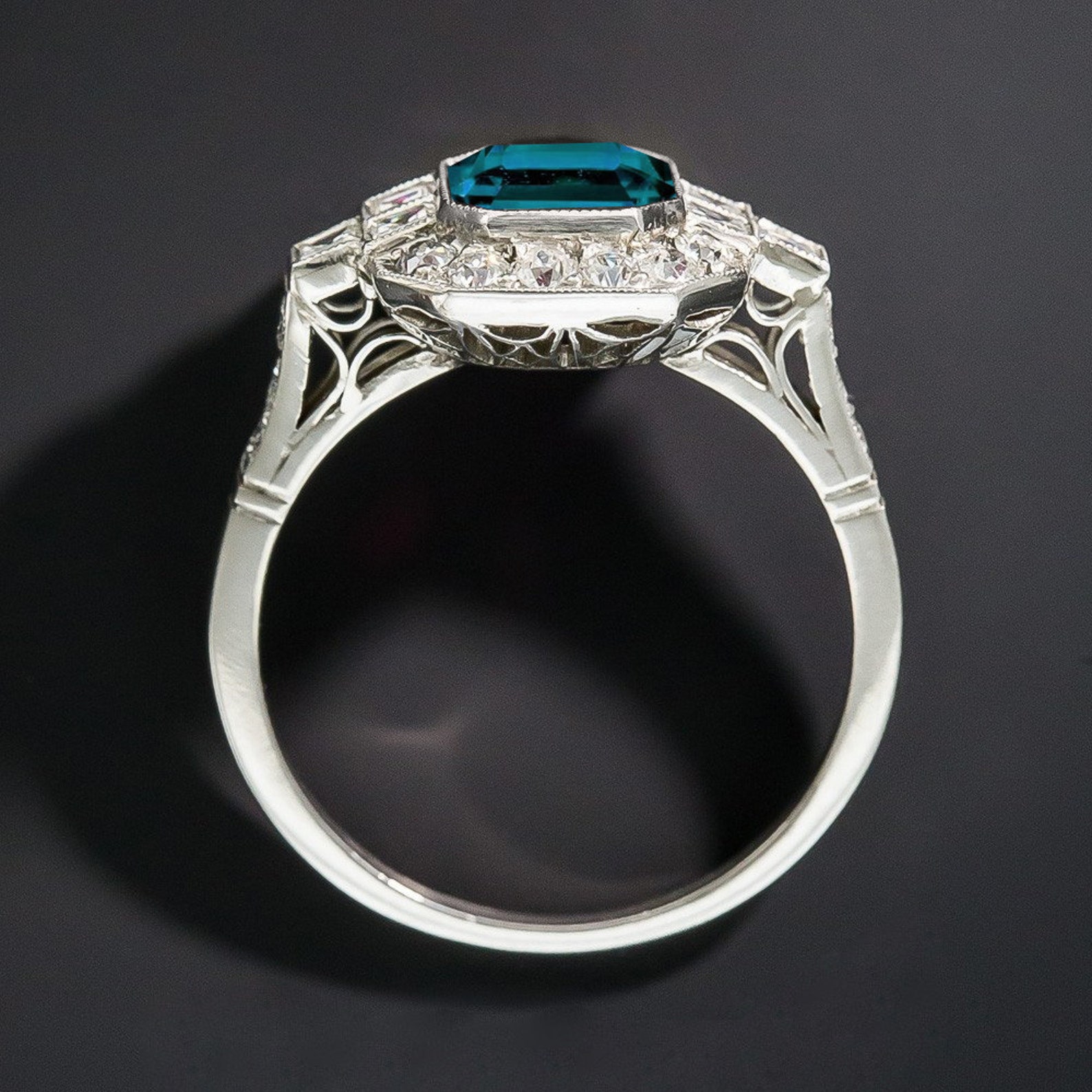 Emerald Cut London Blue Topaz Engagement Ring London Blue - Etsy