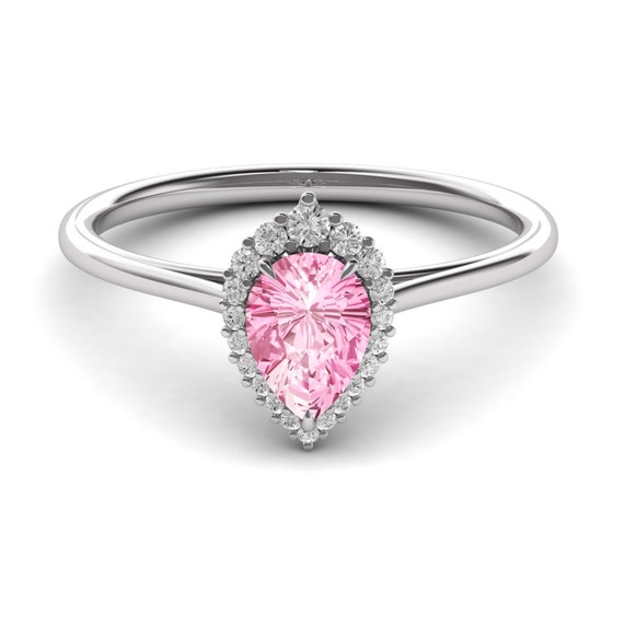 Pink moissanite ring deals