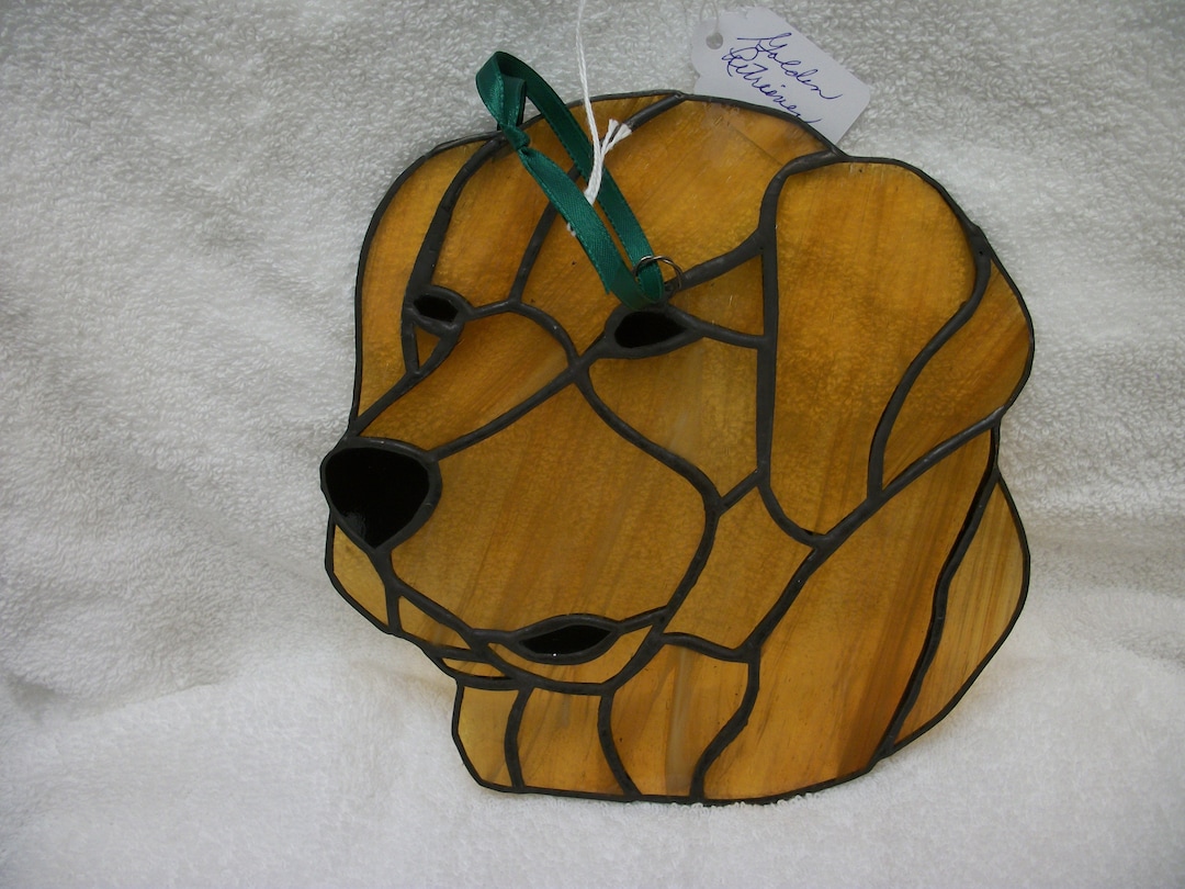 Stained Glass Golden. Retriever Suncatcher Etsy