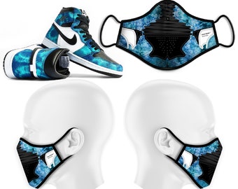 Air Jordan 1 Tie-Dye Weiß Schwarz Aurora Grün Gesichtsmaske
